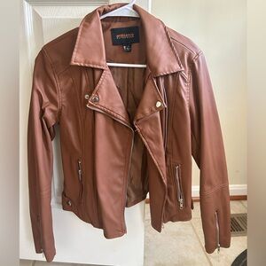 Brown Faux Leather Jacket